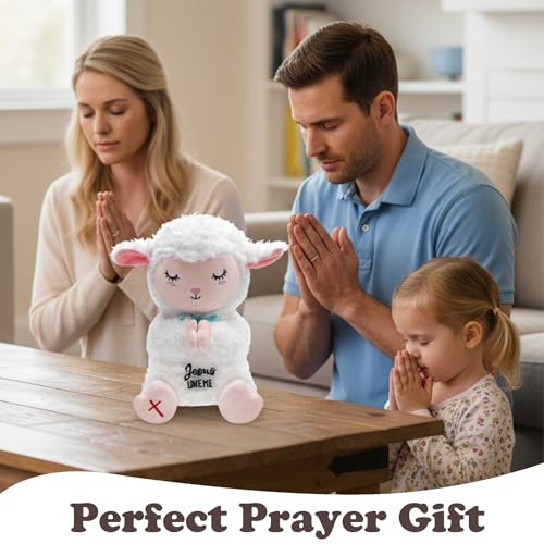 Jesus Plush Lamb Stuffed Animal - Sheep Plush Jesus Loves Me You Baptism Gifts for Boys Girl Soft Christian Baby Toys Prayer Doll for Sunday School Gifts 10 Inch - style: Jesus Lamb Plush