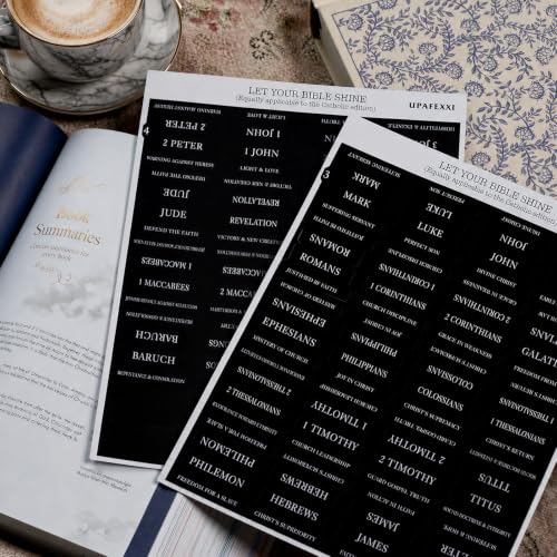 UPAFEXXI-Laminated Bible Tabs with Book Summaries, Bible Study Supplies - color: Summaries Black2