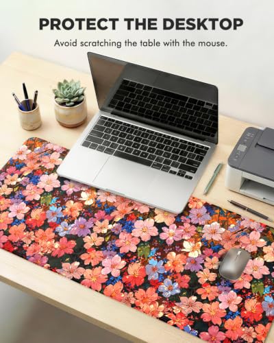 Mouse Pad, Desk Mat, 31.5x11.8in Large Mousepad, Blossoms - color: Blossoms