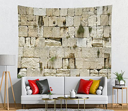 Loccor Jerusalem Tapestry - Ancient Israel Old City Wailing Wall - Religious Wall Hanging for Bedroom, Living Room, Dorm - Home Decor 70x45 Inches - size: 47.00" x 70.00"