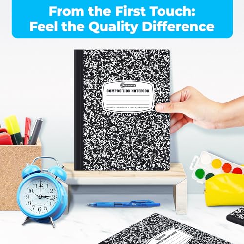 Rosmonde 12 Pack Composition Notebook College Ruled Bulk, Black Marble - size: 12 Pack, style: Black Marble