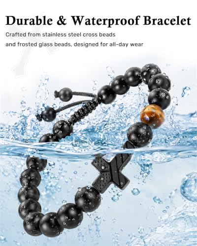 Trinckle Cross Bracelet for Men, Soccer Baseball Gifts for Teen Boy - color: Philippians4 13