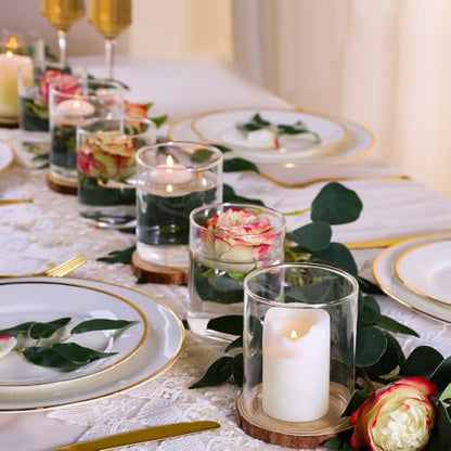 TBWIND 12pcs 4 Inch Clear Glass Cylinder Vases for Centerpieces - size: 12 Pack 4 Inch - Clear