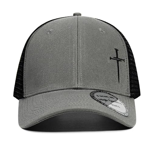 Christian Hats for Men Women,Jesus 3 Nail Cross Hat Christian Religious Gifts for Birthday/Christmas,Black and Silver - color: 06.silver-black