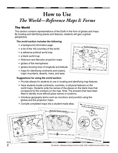 Evan-Moor The World Reference & Map Forms (World & Us Maps)