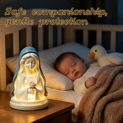 Virgin Mary Statue with Flower Night Light - color: bouquet