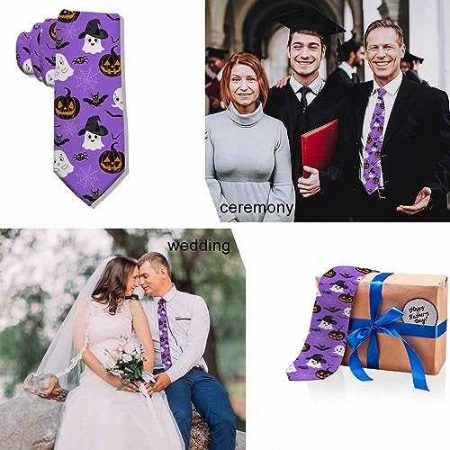 Men's Ties Novelty Tie Necktie for Men Teen Boys Multicolor Tie Party Holiday Thanksgiving Christmas - color: Halloween
