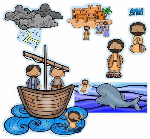 Story Time Felts Jonah & The Whale Felt Figures for Bible Flannel Felt Board Stories PRECUT