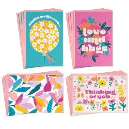 Hallmark Thinking of You Cards, Assorted 16-Pack (Modern Flowers)
