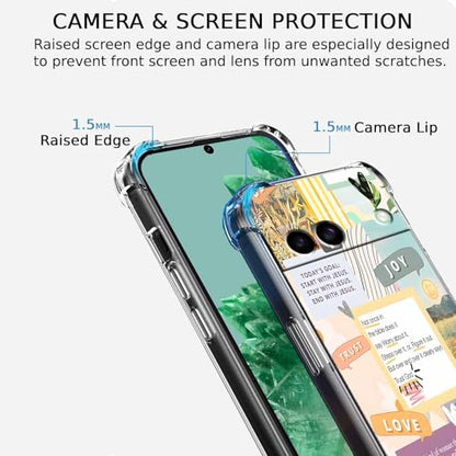 Christian Quotes Bible Motivational Words Collage Pattern,Soft TPU Bumper Phone Case for Google Pixel 8a - size: Google Pixel 8a