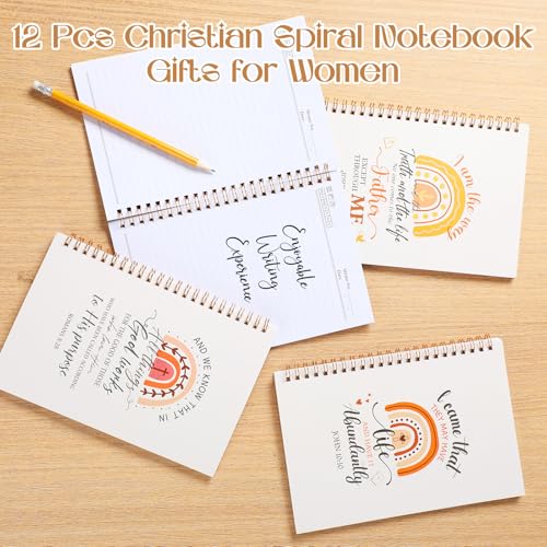 Supervitae 12 Pack Christian Journals Notebooks Gifts for Women,Rainbow - style: Rainbow