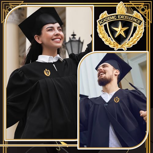 Riceshoot 12 Pcs 2026 Graduation Award Lapel Pins Bulk Academic Honors Enamel Award Lapel Pins Class of 2026 Gifts for Graduation - style: Academic Excellent