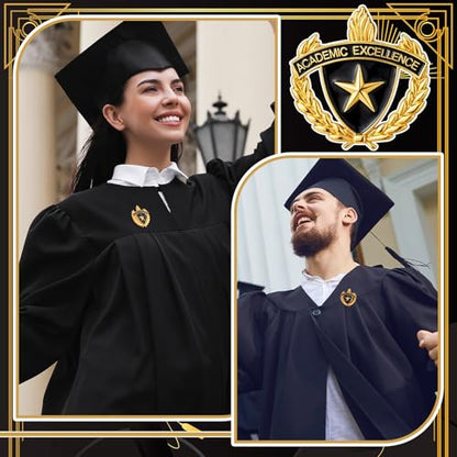 Riceshoot 12 Pcs 2026 Graduation Award Lapel Pins Bulk Academic Honors Enamel Award Lapel Pins Class of 2026 Gifts for Graduation - style: Academic Excellent