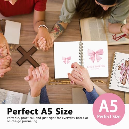 Bible Journal Gifts for Women Scripture Prayer Pink Bow Study - color: Proverbs 31