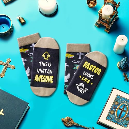 HAPPYPOP Christian Gifts Ideas Socks - Funny Pastor Appreciation gifts, Religious Socks for Jesus Lovers