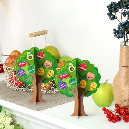 Aginc Berry 16 Set Fruit Bible Trees Cutouts, Make Your own Fruit Bible Accents Tree, DIY Christian Religious Learning Fruits Tree for Sunday School Classroom Church Home Fun Activities