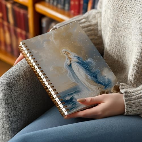 Christian Notebook Journal - Virgin Mary Christian Gifts for Women, Inspirational Bible Journal Notebooks for Note Taking, Bible Study, Prayer & Church Notes, A5 Spiral Notebook (Virgin Mary-Blue) - color: Virgin Mary-Blue