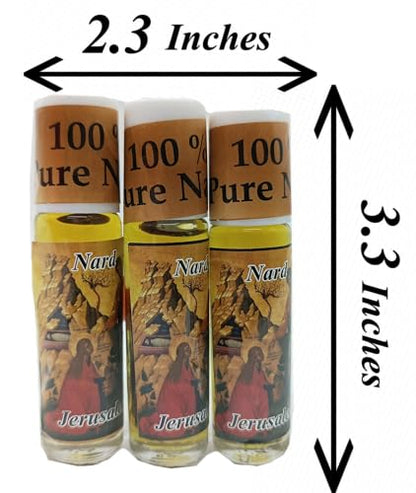 Zuluf Nard Anointing Oil Set of 3 – Holy Land Blessing Oil from Jerusalem Israel, Biblical Prayer & Worship Oil Christian Church Gift for Pastors, Priests, Rabbi & Clergymen