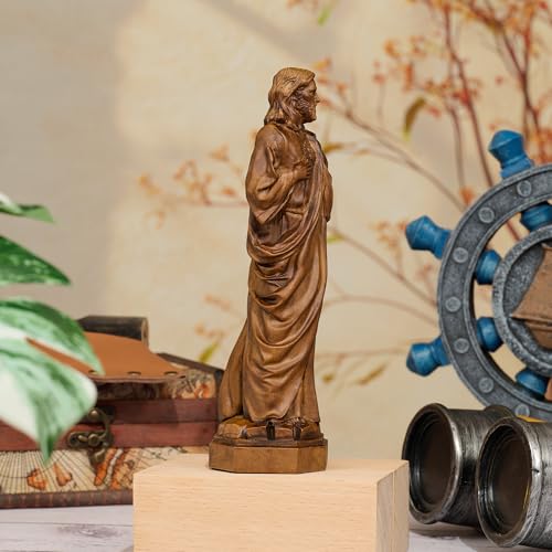 Sacred Heart of Jesus Statue,Wooden Religious Figurine - color: Jesus-a, size: 4 Inch