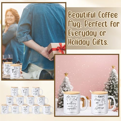 Didaey 12 Sets Christian Mugs Gifts Bible Verses Ceramic Cups, Religious - style: Religious