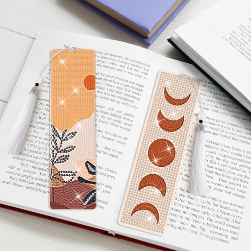 8 Pieces Christian Bible Verse Diamond Art Bookmarks 5d Christian Beaded Bookmark Acrylic Tassel Bookmark for DIY Making Beginners Adults Arts Craft Supplies (Boho) - color: Boho