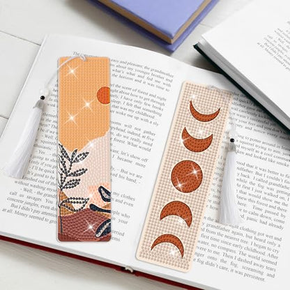 8 Pieces Christian Bible Verse Diamond Art Bookmarks 5d Christian Beaded Bookmark Acrylic Tassel Bookmark for DIY Making Beginners Adults Arts Craft Supplies (Boho) - color: Boho
