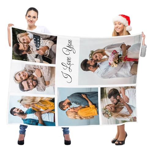 inkArts Custom Blanket with Photo, Personalized Blanket, Customized Photo Blankets, Customizable Picture Blankets, Personalized Anniversary Couple Gifts for Women Men Her Him Boyfriend Girlfriend - color: 6 Photos-2
