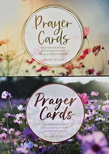 Crown Jewlz Christian Floral Prayer and Scripture Cards Bundle of 2