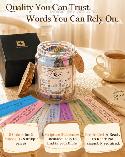 Bible Verse Jars Christian Birthday Gift for Dad Men Husband - color: Bible Verse Jars for Dad