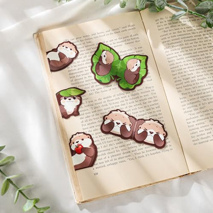 Otters Magnetic Bookmarks Gifts - 8 Pcs Cute Animals Bookmark - style: Otters