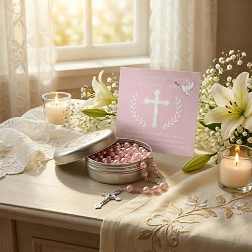 Asix Toy Baptism Rosary Gifts for Girls Boys,My First Rosary with Keepsake Box for Baby Shower Holy First Communion,Christening Gifts from Godmother. (Blue) - color: Blue