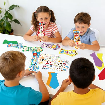 24Pcs Fathers Day Crafts for Kids, Make Your Own Tie DIY Necktie for Dad - style: Fathers Day Tie