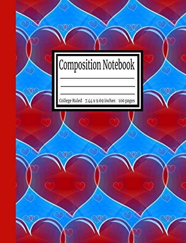 Composition Notebook: College Ruled 7.44 x 9.69 in, 100 page book for girls, kids, school, students and teachers