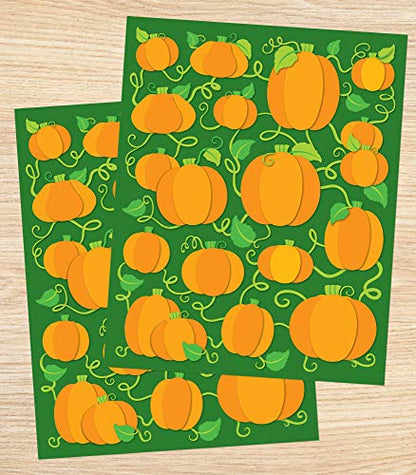 Carson Dellosa Pumpkin Stickers, 96 Pumpkin Stickers for Kids, Thanksgiving Crafts, Pumpkin Craft, Reward Stickers, and Motivational Stickers, 6 Sheets of Halloween Stickers for Kids - style: Pumpkins