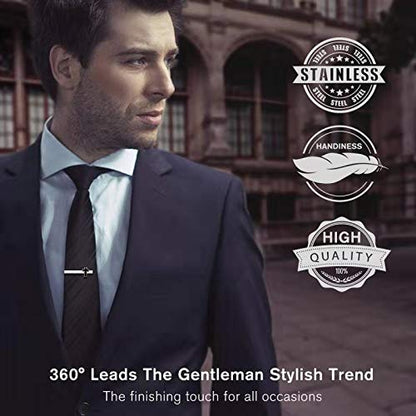 Tie Clips for Men, Mens Tie Clip Silver, Mens Tie Bars, Clip on Tie for Men - color: Silver Tie Clip A