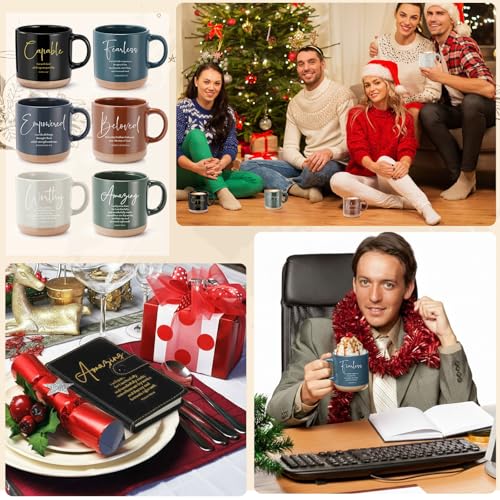 Potchen 18 Pcs Christian Church Gift 13oz Coffee Mug Journal Pen, Black - color: Retro Black, size: Bible