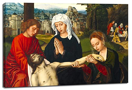 Canvas Print Wall Art - at The Foot of The Cross, Circa 1530 by Ambrosius Benson - 18x12 inches - color: At the Foot of the Cross, size: 18"L x 12"W