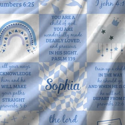 Personalized Baby Blankets with Name Christian Baby Gifts Cute Blanket - color: Color B