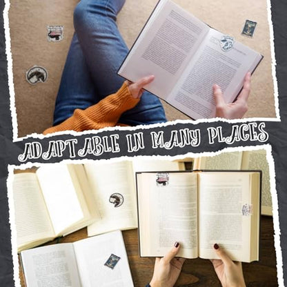 Nezyo 24 Pcs Magnetic Bookmarks Foldable Page Markers Students,Dark Book - style: Dark Book