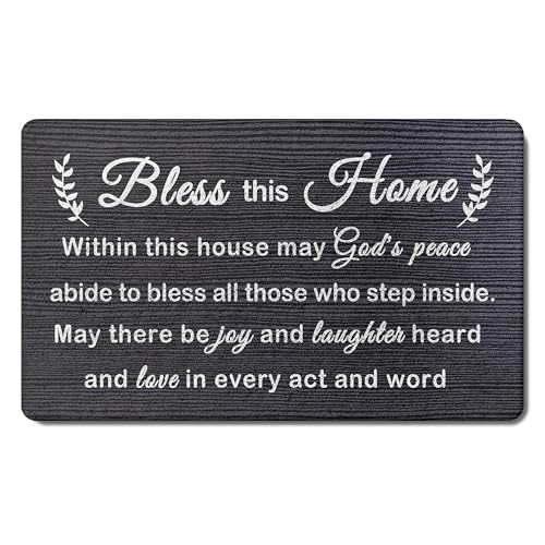 Bless This Home Decorative Indoor Outdoor Doormat，House Warming Gifts Front Door Mat 17x30 Inch，Religious Decoration Welcome Mat - for Home Entrance, Outside Entry, Yard, Floor, Patio - color: 17 Doormat 1