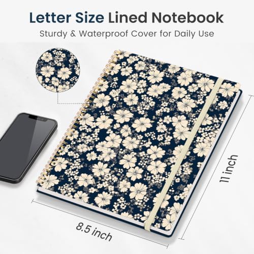 Taja Large Spiral Lined Journal for Women and Men, Notebook for Work - color: S-Daisy Garden