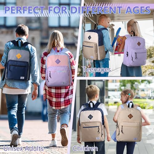 VX VONXURY Kids Backpack for School Travel,16.7 Inch Lightweight Bookbag - color: Light Purple