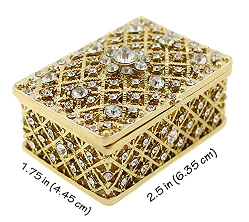 Wedding Unity Coins - Arras de Boda - Decorative Box with Rhinestone Crystals Keepsake 75 (Gold)