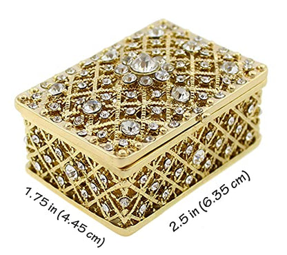 Wedding Unity Coins - Arras de Boda - Decorative Box with Rhinestone Crystals Keepsake 75 (Gold)