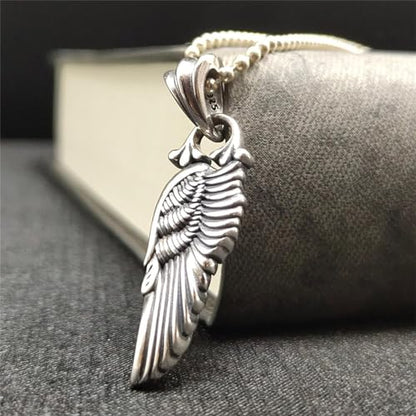 Angel Wings Necklace 925 Sterling Silver Guardian Angel Pendant Celestial Charm Angel Religious Jewelry Gifts for Men Women With Stainless steel Chain 22+2inch (60cm)…