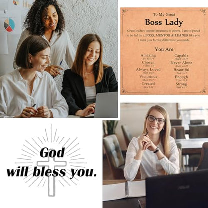 Christian Gifts for Women Girls, Religious Cross Bracelet - color: Boss Lady