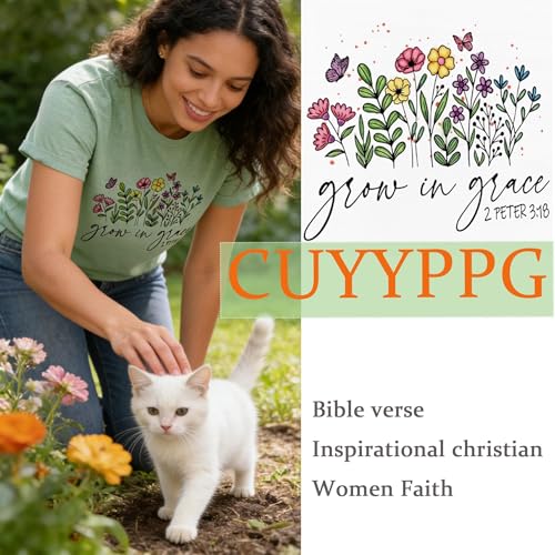 Christian T Shirts for Women God Jesus Faith Graphic Tees - color: Light Green-c, size: Large