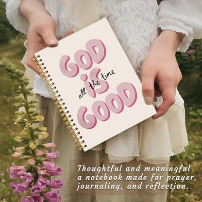 Christian Notebook Journal, Bible Verse Journal for Women, Bible Journaling Supplies, Christian Gifts for Women Faith, God Is Good All the Time Scripture Religious Spiral Notebook 5.5x8.3 In - color: God Is Good All The Time