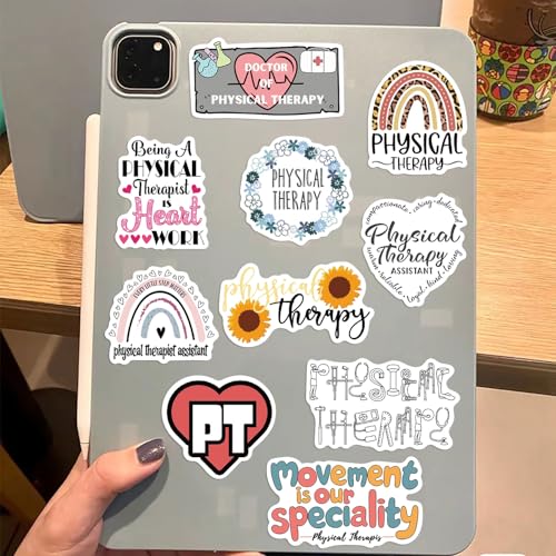 50pcs Physical Therapy Stickers,Nutritional Balance Graffiti Aesthetics Therapist Waterproof Vinyl for Water Bottles Laptop Notebooks Cars Bumpers Bikes Bedroom Travel Case - color: Physical Therapy Stickers