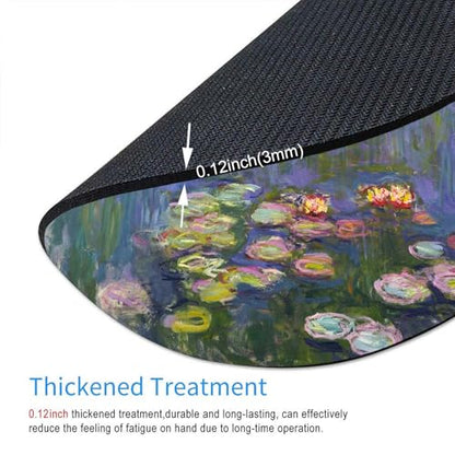 Mouse Pad, Cute Mousepad with Design, Round Water Lilies Claude Monet Mat, Small Non-Slip Rubber Gaming Pads, Office Home Personalized Pad 7.9×7.9×0.12 inches - color: Water Lilies Claude Monet